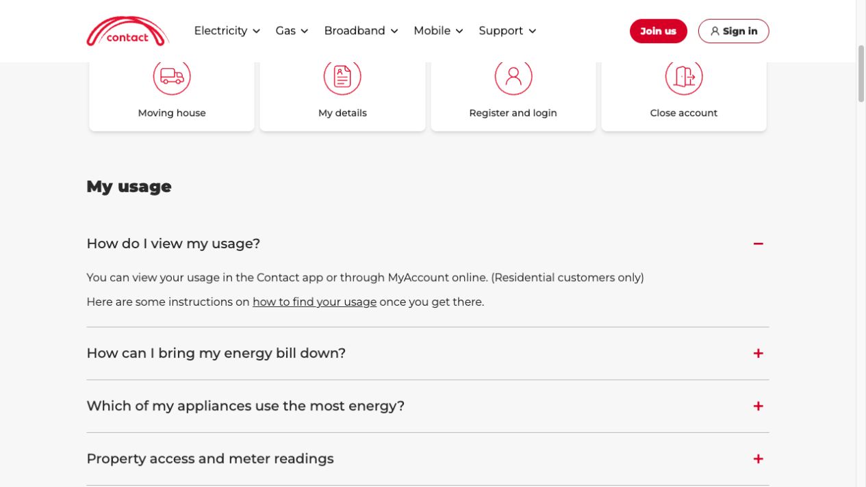 Contact: Organise help around customer questions